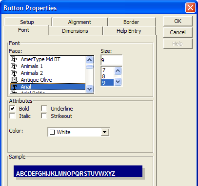 Button Font Properties